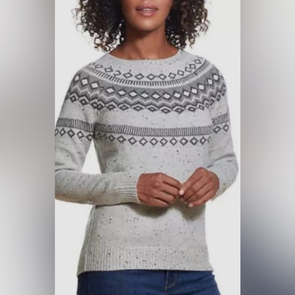 Weatherproof Vintage Traditional Fairisle Raglan Crewneck Pullover Sweater